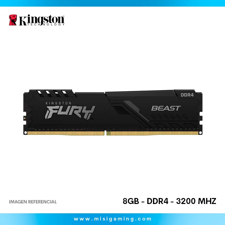 Memoria Ram Kingston Fury Beast 8GB - DDR4 - 3200 MHZ - Black