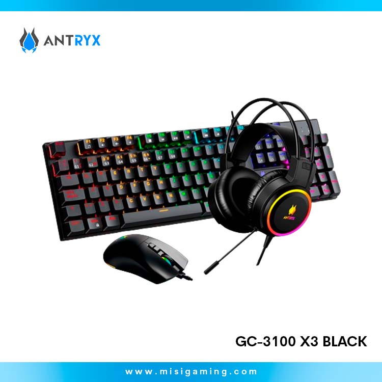 KIT 3 EN 1 GAMING ANTRYX GC-3100 X3 BLACK RED SWITCH