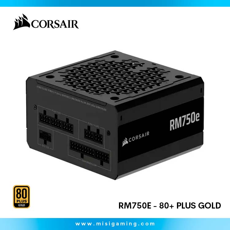 Fuente De Poder Corsair 750W - RM750e - 80+ Plus Gold - Full Modular . Black