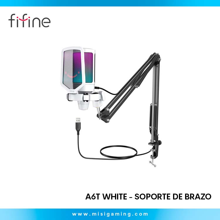 Micrófono Fifine A6T WHITE Soporte de brazo