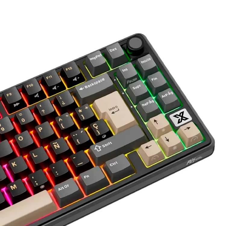 Teclado Royal Kludge RK X87 - Cableado - Switch Creamy - Phantom