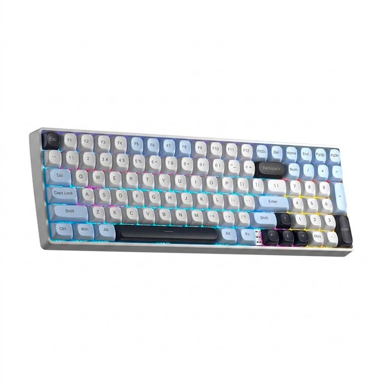 Teclado Mecanico Aula S100 Pro - Inalámbrico - (Light Blue - White - Black Purple) - Switch Brown