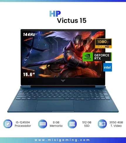 HP VICTUS 15-FA0033 GAMING Core™ i5-12450H 512GB SSD 8GB 15.6"" (1920x1080) 144Hz WIN11 NVIDIA® RTX 3050 4096MB PERFORMANCE  BLUE Backlit Keyboard"