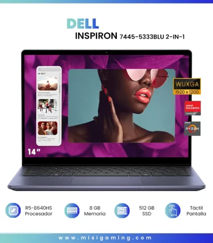 Dell Inspiron 7445-5333BLU 2-IN-1 AMD Ryzen™ 5 8640HS 512GB SSD 8GB 14" (1920x1200) TOUCHSCREEN WIN11 MIDNIGHT BLUE Backlit Keyboard