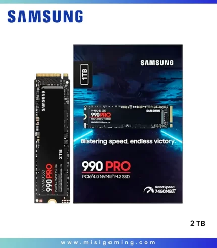SSD  Samsung 990 PRO 2TB M.2 2280, PCIe Gen 4.0 x4, NVMe 2.0 Velocidad de lectura secuencial de hasta 7450 MB/s,