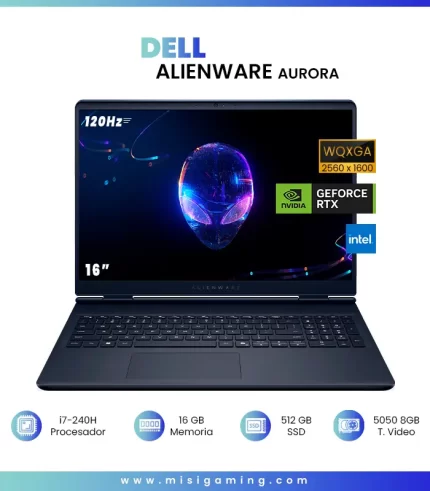 DELL ALIENWARE AURORA AC16250 GAMING Core™ 7-240H ,512GB SSD 16GB 16" (2560x1600) 120Hz WIN11 NVIDIA® RTX 5050 8192MB  Backlit Keyboard